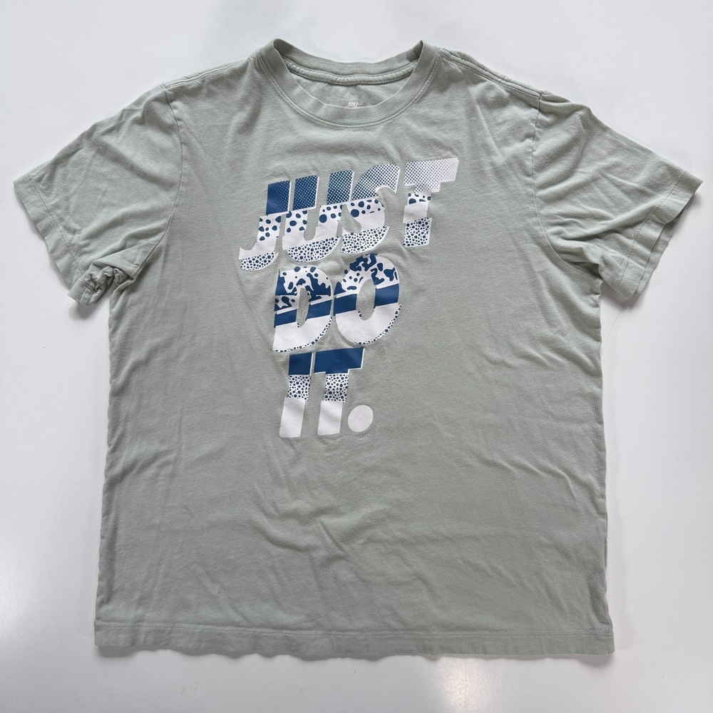 NIKE Just Do It Graphic T-Shirt Tee Mens Large Seafoam Pullover DN5235-017